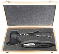 Axe and Knife Gift Box with Black vinyl grip